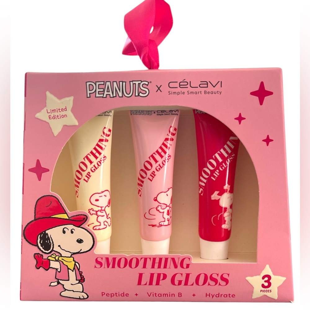 PEANUTS x CELAVI 3 PACK SMOOTHING LIP GLOSS